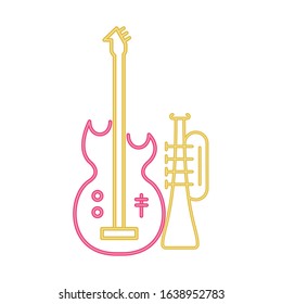 electric guitar musical isolated icon vector illustration design