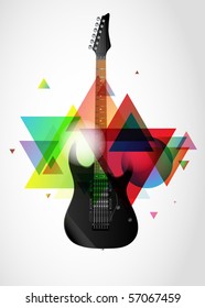 Electric guitar on abstract colorful background