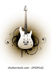 electric guitar on a floral background