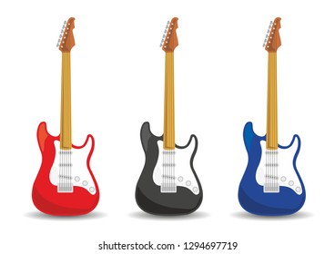 electric guitar on white background