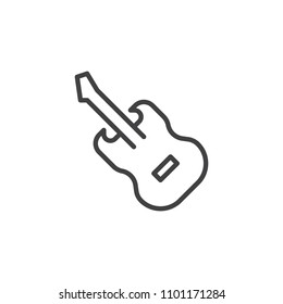 Electric guitar outline icon. linear style sign for mobile concept and web design. Musical instrument simple line vector icon. Symbol, logo illustration. Pixel perfect vector graphics