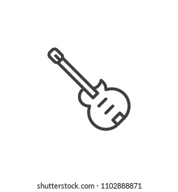 Electric guitar outline icon. linear style sign for mobile concept and web design. Music instrument simple line vector icon. Symbol, logo illustration. Pixel perfect vector graphics