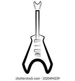 Electric guitar outline. Musical instrument