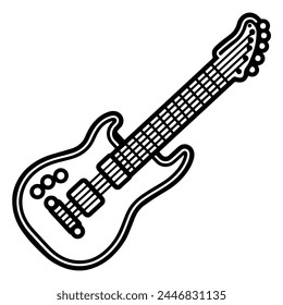 Electric guitar outline symbol, perfect for rock or music-related graphics.