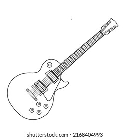 Electric Guitar Outline Vector Design For Next Week's Music Concert Event On Campus