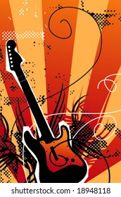 Electric Guitar poster. Vector illustration.
