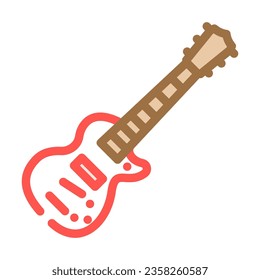 electric guitar retro music color icon vector. electric guitar retro music sign. isolated symbol illustration