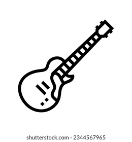 electric guitar retro music line icon vector. electric guitar retro music sign. isolated contour symbol black illustration