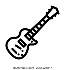 electric guitar retro music line icon vector. electric guitar retro music sign. isolated contour symbol black illustration