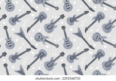 electric guitar seamless pattern. vector illustration