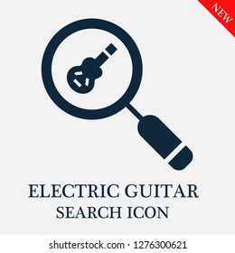Electric guitar search icon. Editable Electric guitar search icon for web or mobile.