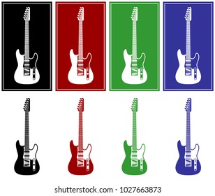 electric guitar set vector illustration