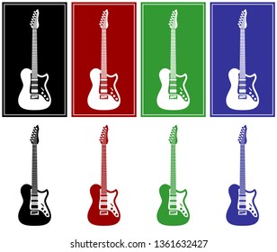 Electric guitar set vector illustration