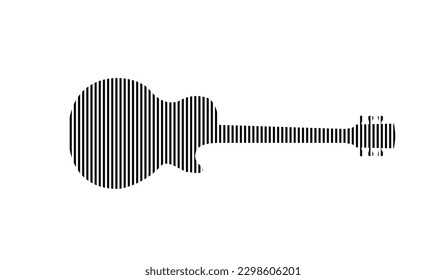 Electric guitar shape , line pattern vector design, illustration.