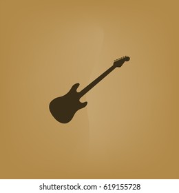 Electric guitar silhouette icon