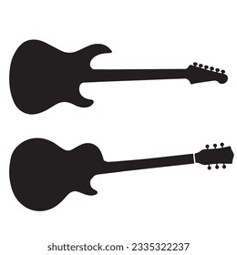 Electric Guitar Silhouette Set Illustrator