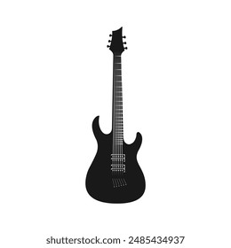 Electric guitar silhouette vector arts