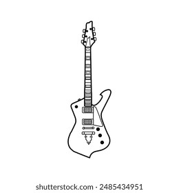 Electric guitar silhouette vector arts
