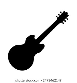 Electric guitar silhouette - vector illustration