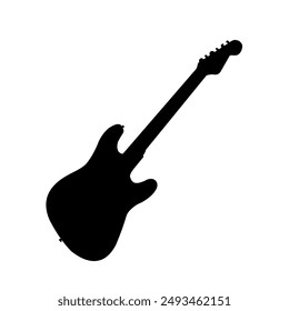 Electric guitar silhouette - vector illustration