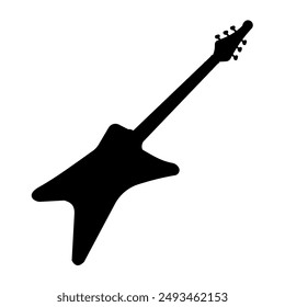 Electric guitar silhouette - vector illustration