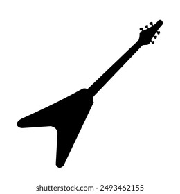 Electric guitar silhouette - vector illustration