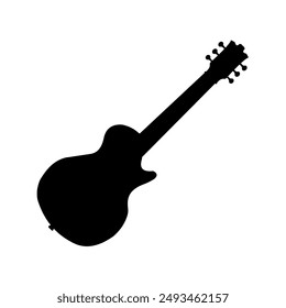 Electric guitar silhouette - vector illustration