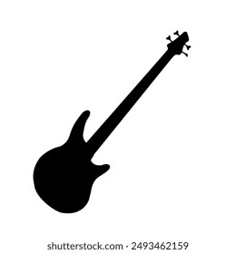 Electric guitar silhouette - vector illustration