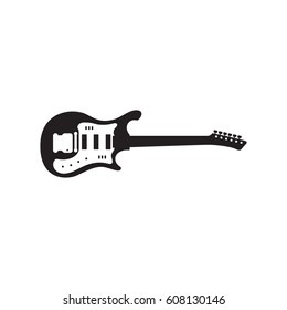 electric guitar In Simple Black Style Isolated On White Background. Created For Mobile, Web, Decor, Print Products, Application