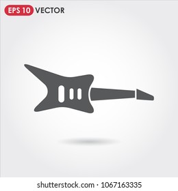 electric guitar single vector icon on light background