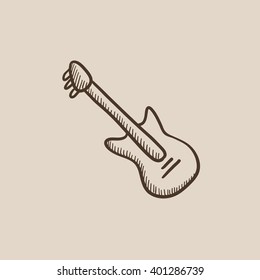 Electric guitar sketch icon.