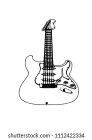 Electric guitar sketch vector