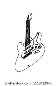 Electric guitar sketch vector