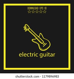 electric guitar sketch vector icon