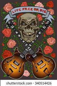 Electric Guitar and skull