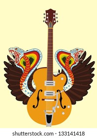 electric guitar and snake wing