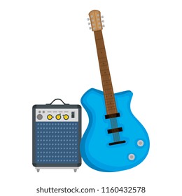 electric guitar with speaker