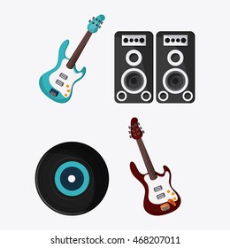 electric guitar speaker vinyl music sound festival icon. Isolated and Colorfull illustration. Vector graphic