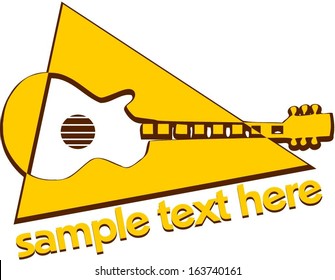 Electric guitar symbol with sample text