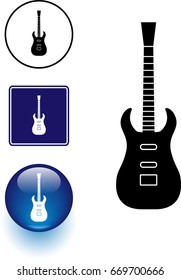 signo y botón de símbolo de guitarra eléctrica