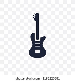 Electric guitar transparent icon. Electric guitar symbol design from Music collection. Simple element vector illustration on transparent background.