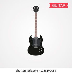 Electric guitar used to play music vector design