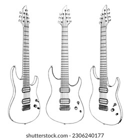 Electric Guitar Vector 15. Illustration Isolated On White Background. A vector illustration Of An Electric Guitar.