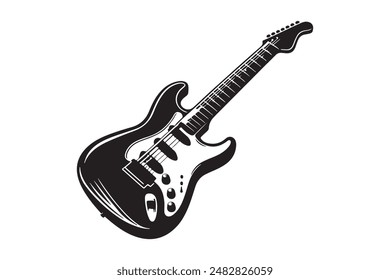 Electric Guitar Vector Art with Illustration