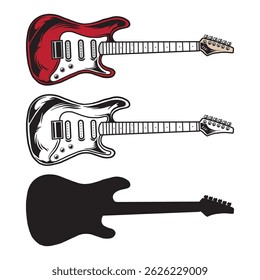 electric guitar vector art illustration