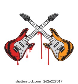 electric guitar vector art illustration