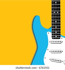 An electric guitar vector background with space for text