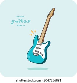 Electric Guitar, vector design and isolated background.