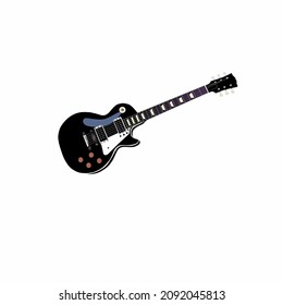 Electric guitar. vector design on black and white background