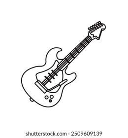 Electric guitar vector emoji symbol music illustration